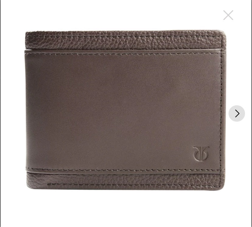 TW162LM1BR Brown Leather Bifold Wallet