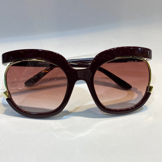 LAS REF Purple Maroon Gold Frame Pink Shade Unisex Branded Sunglasses