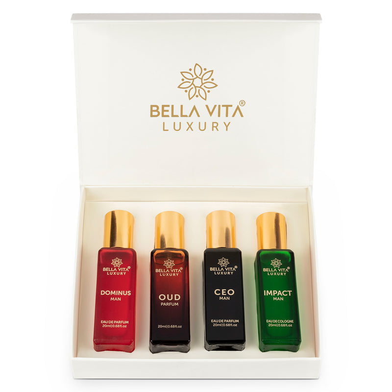 Ceo Man, Impact, Oud, Dominus Bella Vita Organic Luxury Perfumes Gift Set 4x20ml For Him