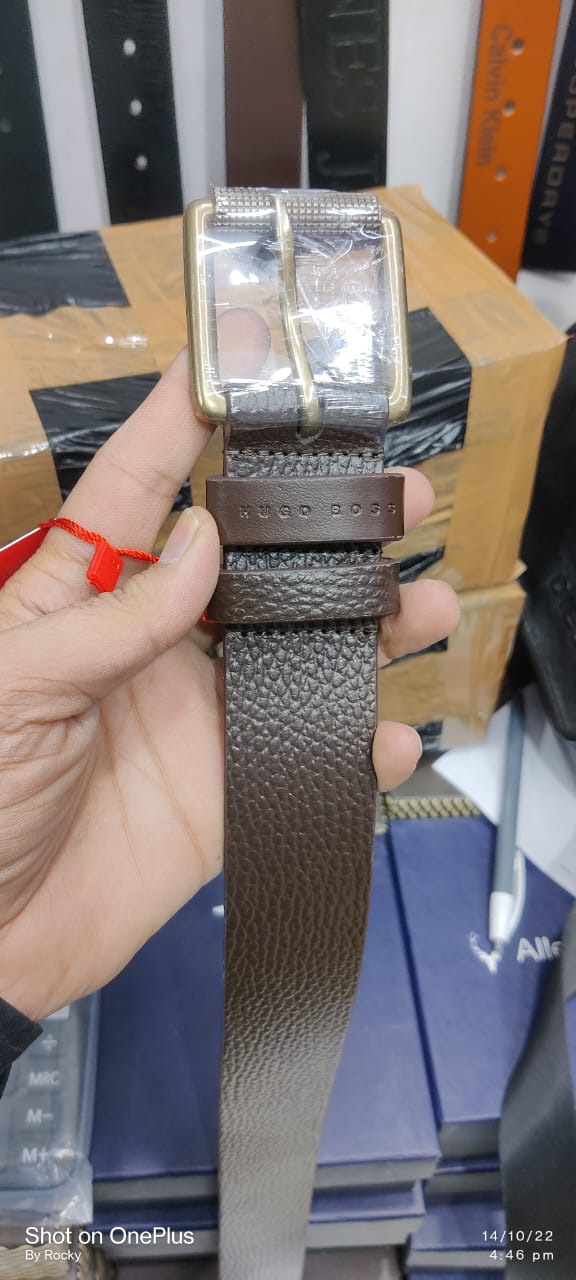 SOB Brown Colour Golden Buckle Genuine Leather Surplus Men’s Belt 987672