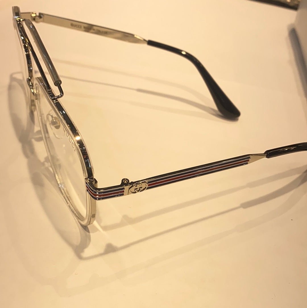 Silver Fram Transparent Shade Printed Branded Luxury Sunglasses 3748 56 17-137