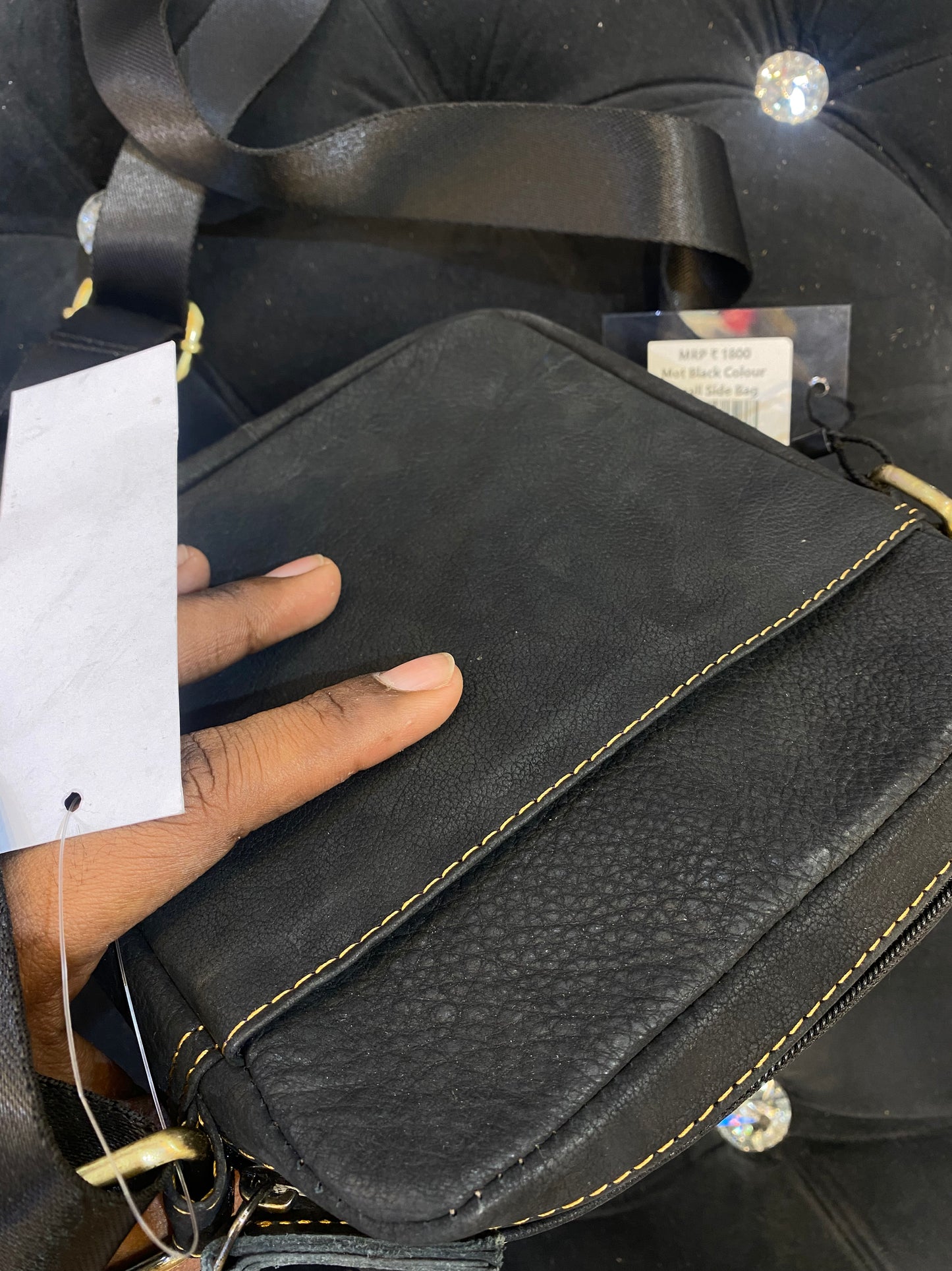 Mot Black Colour With Multiple Zipper Pocket Surplus Unisex Small Side Bag 113905