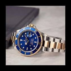 Lor Silver Gold Blue Automatic Chain Watch For Men