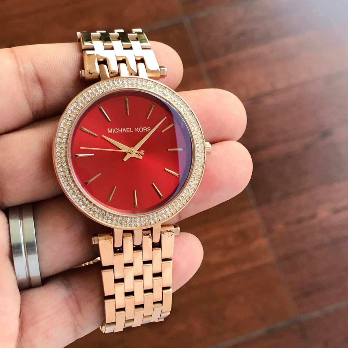 Cim Rose Gold Chain Red Dial Ladies Watch
