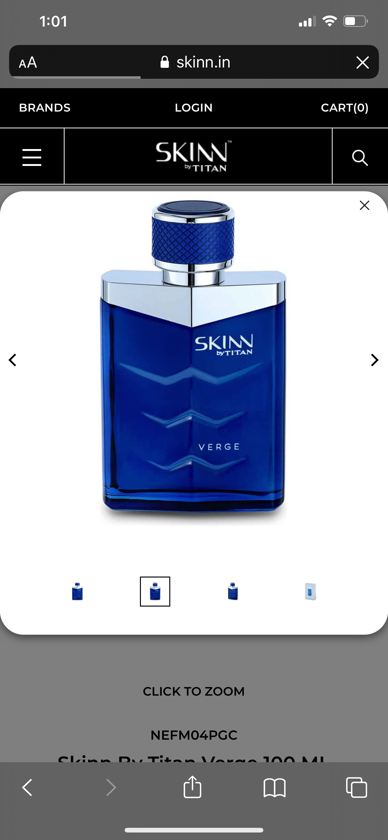 Skinn By Titan Verge 100 ML Perfume For Men EDP(NEFM04PGC)