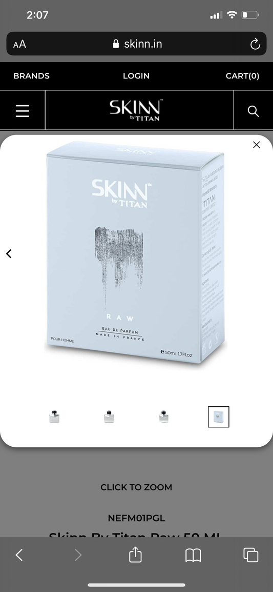 Skinn By Titan Raw 100 ML Perfume For Men EDP(