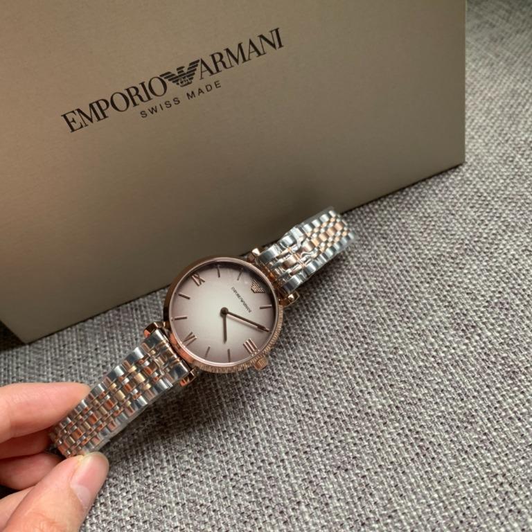 Mra Rose Gold Silver Chain White Dial Ladies Watch