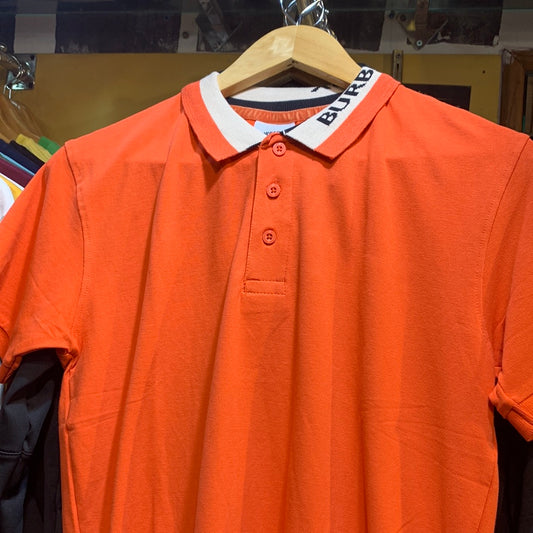BUR RUB Orange Colour  Half Sleeves Collar TShirt 110179