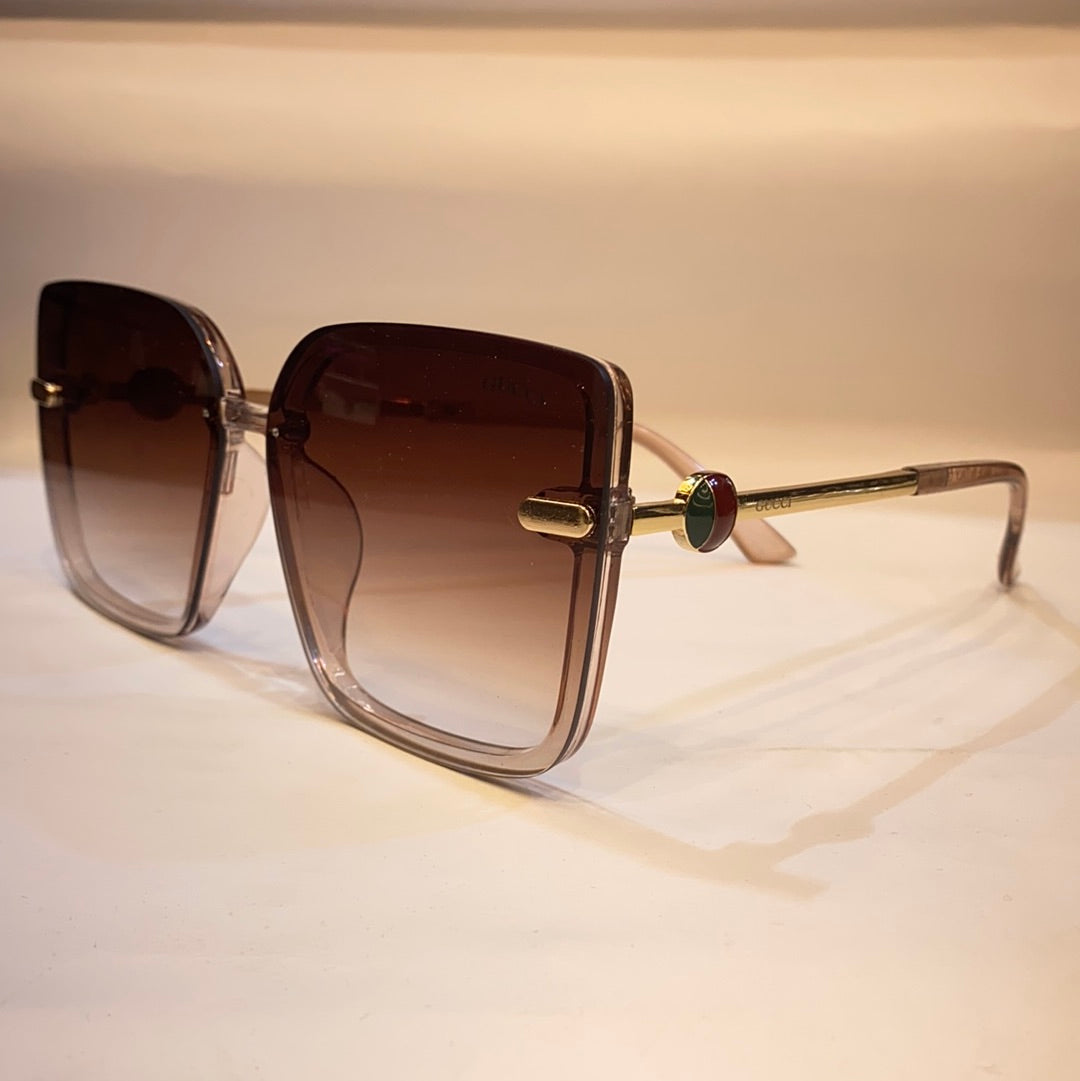 CUG Beige Transparent Frame Brown Shade Unisex Sunglasses A30127 65 13 148