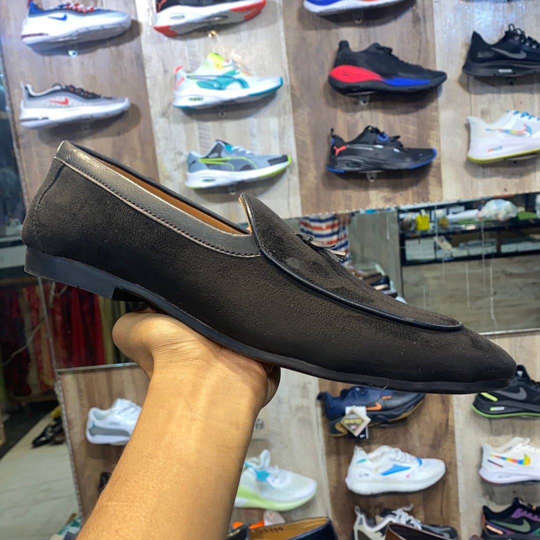 Black Velvet Party Casual Loafer Formal Shoes 13192