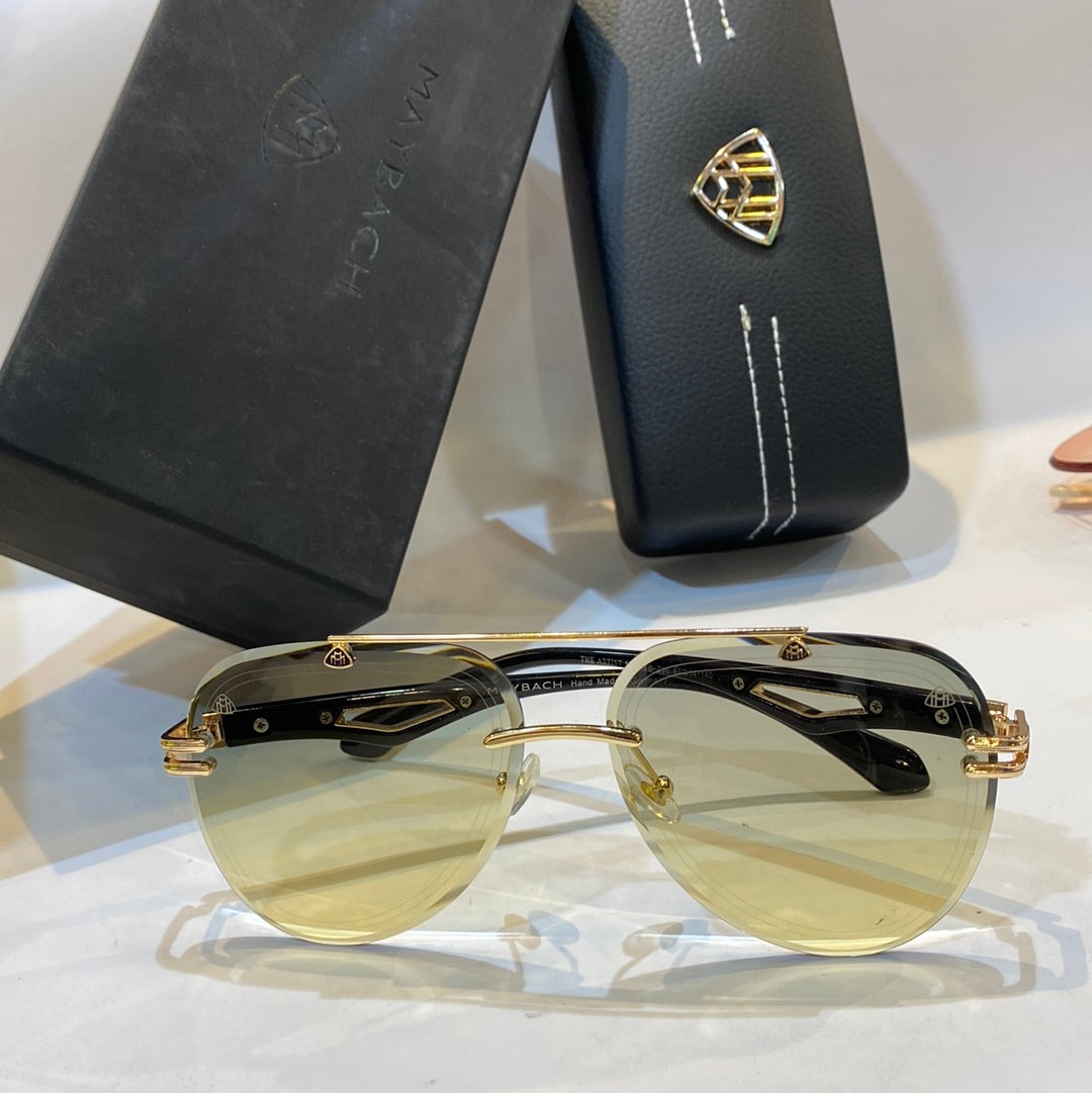 Yam Gold Black Frame Yellow Shade Unisex Branded Sunglasses G-TB-Z36 01 14-140