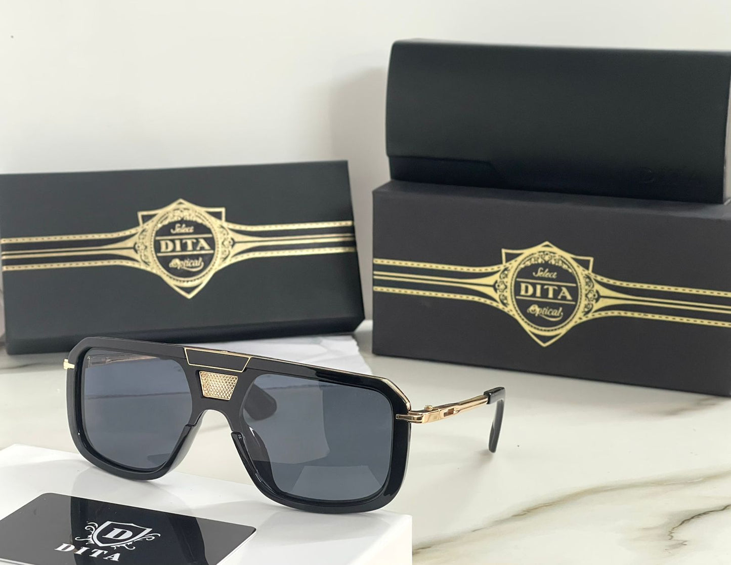 Black Gold Branded Luxury Sunglasses D22 UV400