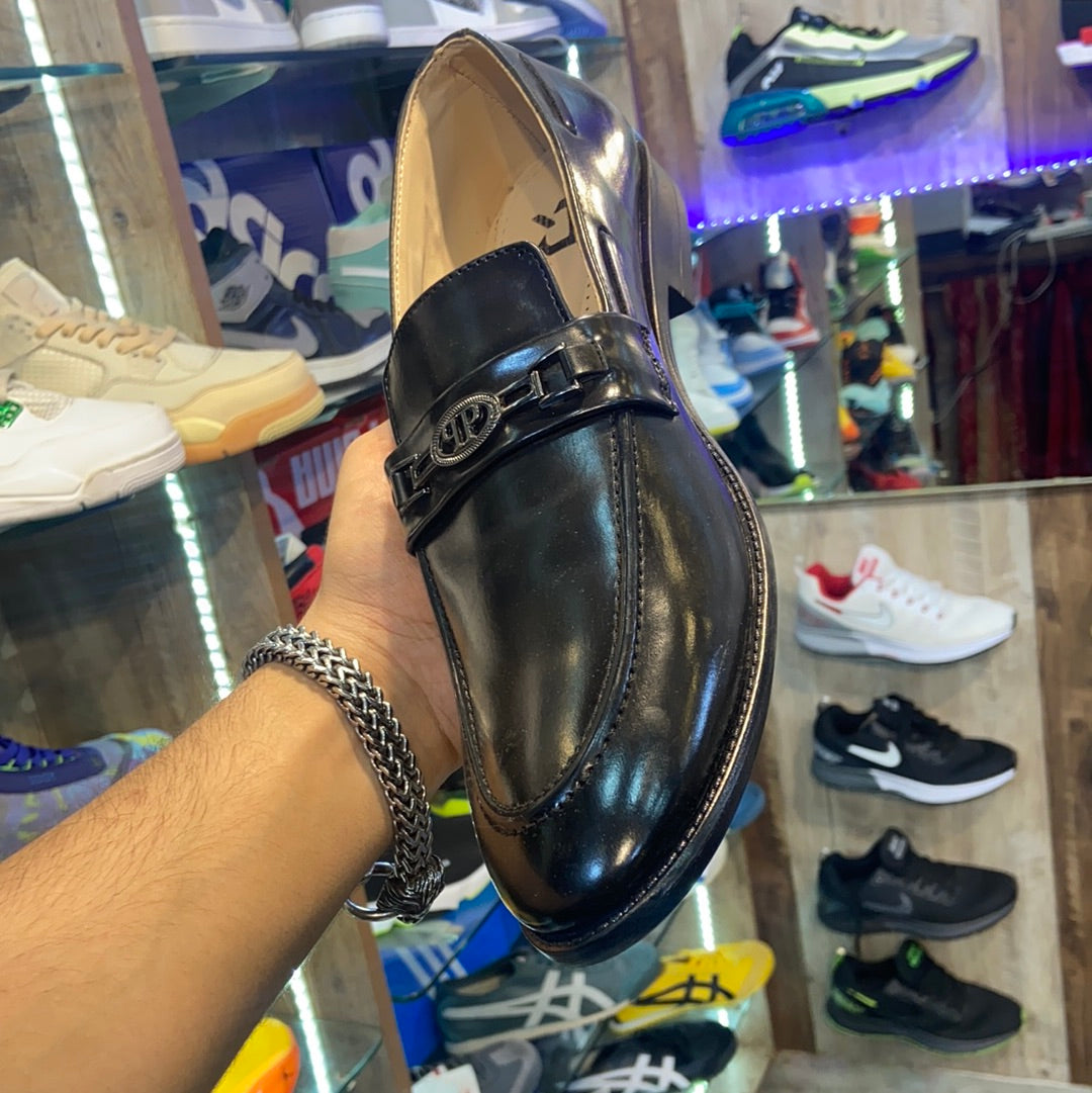 Black PP Buckle Loafer Formal Shoes UK 9 13188
