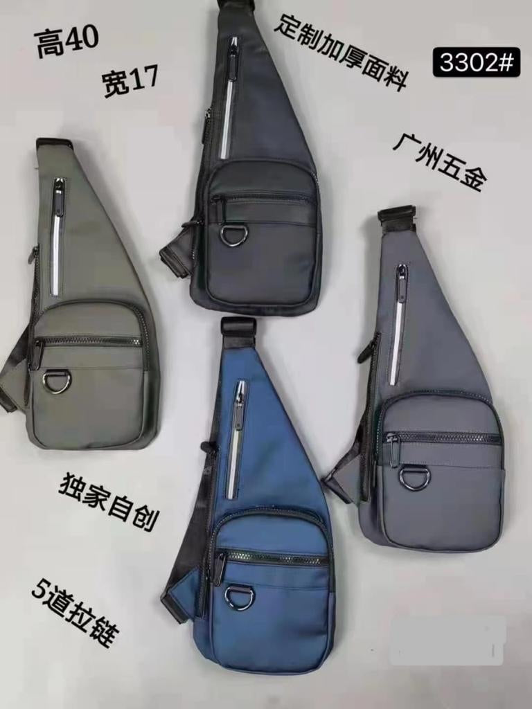 Grey Colour Sling Backpack Multi-Pocket Chest Bag Hiking Travel Daypack 3302