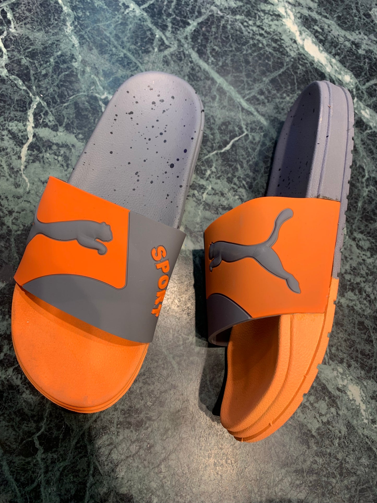 Orange Sport Grey Slippers