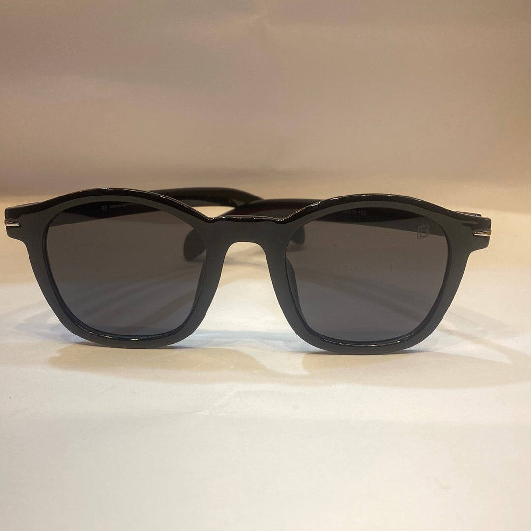 VID Glossy Black Frame Black Shade Unisex Sunglass B2205 55 15 150
