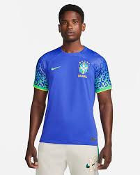 Kin Blue Colour Brasil Logo Branded Lycra Cotton Football Jersey Set 110288 03082023